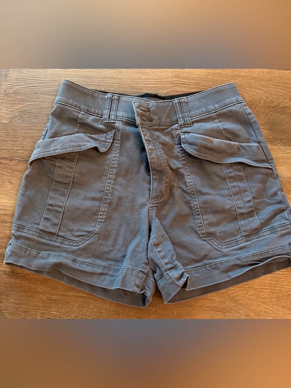 Democracy Gray Cargo Shorts with Flap Pockets